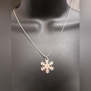 Chanel Snowflake Pendant Charm Necklace